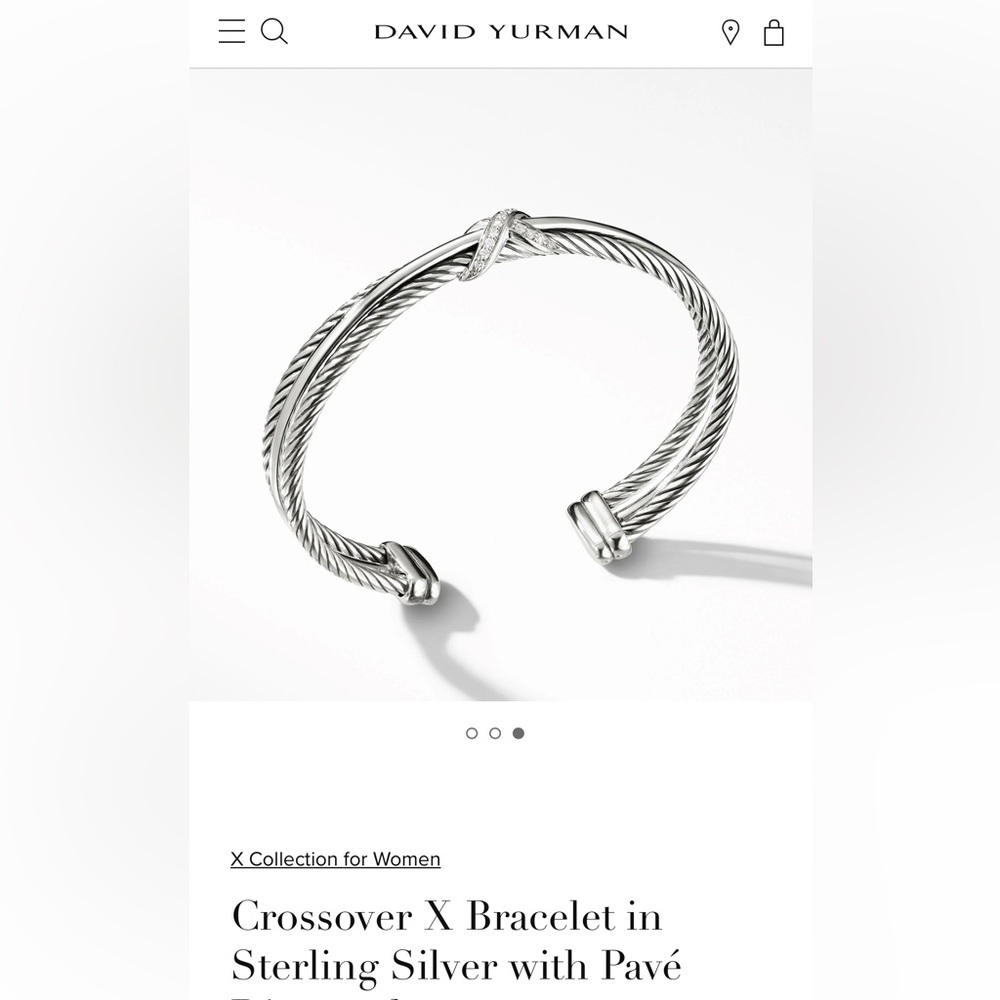 David Yurman crossover bracelet with diamonds.